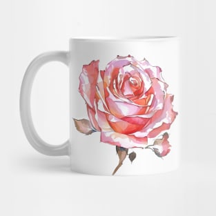 Romantic Blush Pink Hues Isolated Rose Blossom Watercolor Rose Art Mug